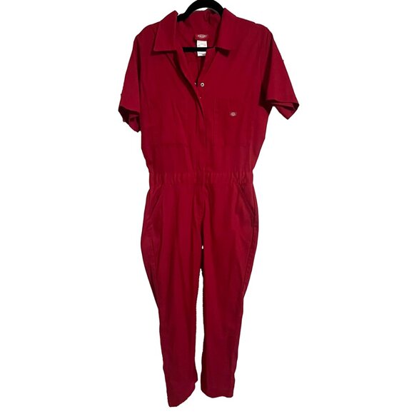 Women's FLEX Cooling Short Sleeve Coveralls in Red - Picture 1 of 4